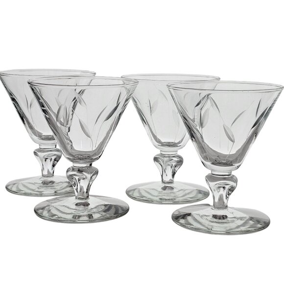 Libbey Simplicity Cocktail Champagne Coupes 4" set/4 vtg midcentury - Picture 3 of 8